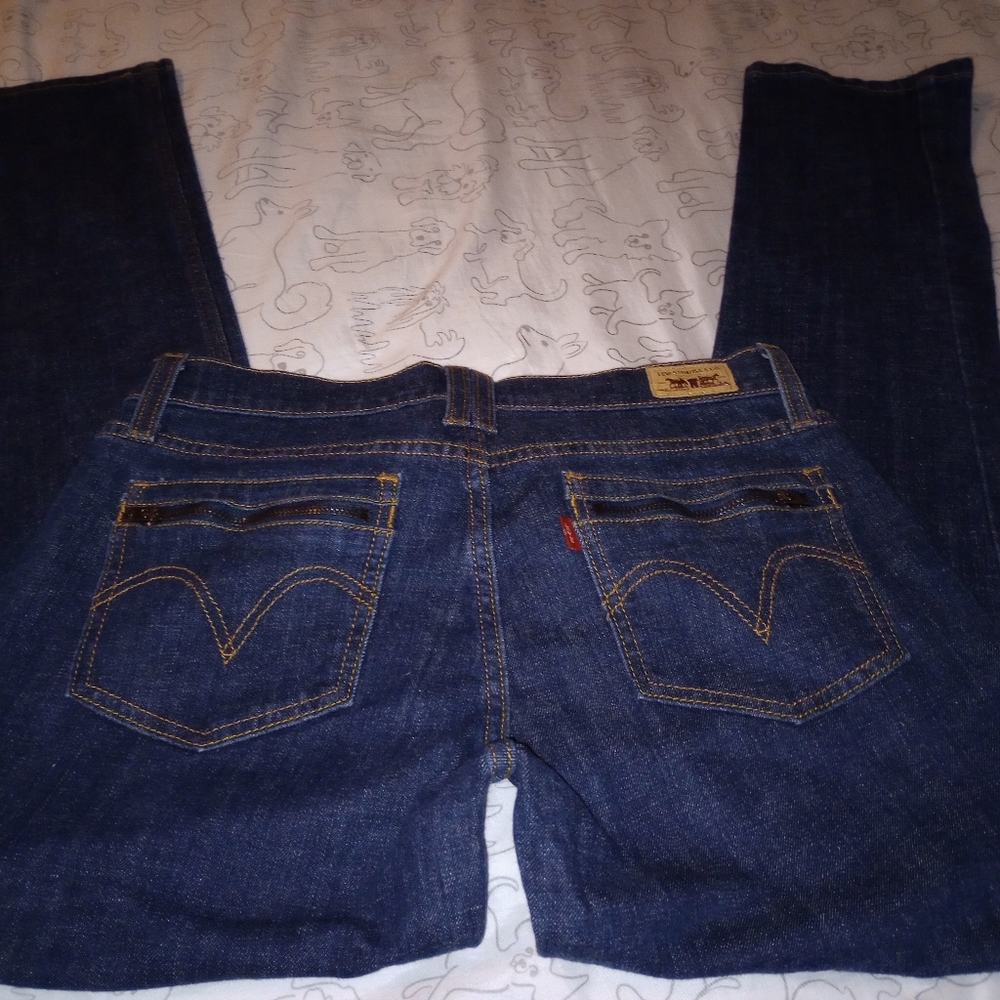 Vintage Y2K Levi's retro boho Women's skinny jeans pants dark Wash 13